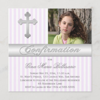 Invitación fotográfica de confirmación de franjas