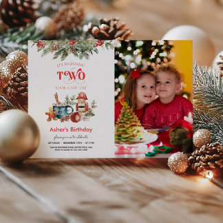 Invitación fotográfica de cumpleaños 2 a navidades