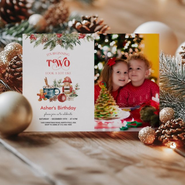 Invitación fotográfica de cumpleaños 2 a navidades (Subido por el creador)
