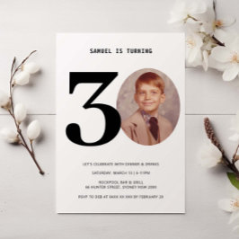 Invitación fotográfica de cumpleaños número 30 de