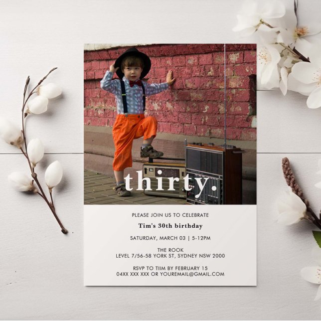 Invitación fotográfica de cumpleaños número 30 de  (Subido por el creador)