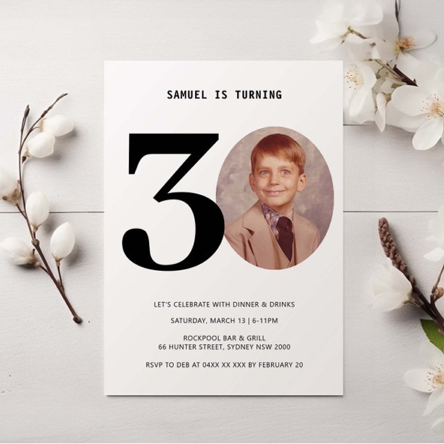 Invitación fotográfica de cumpleaños número 30 de  (Subido por el creador)