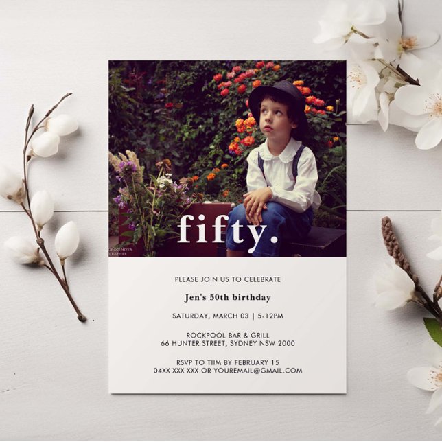 Invitación fotográfica de cumpleaños número 50 de  (Subido por el creador)