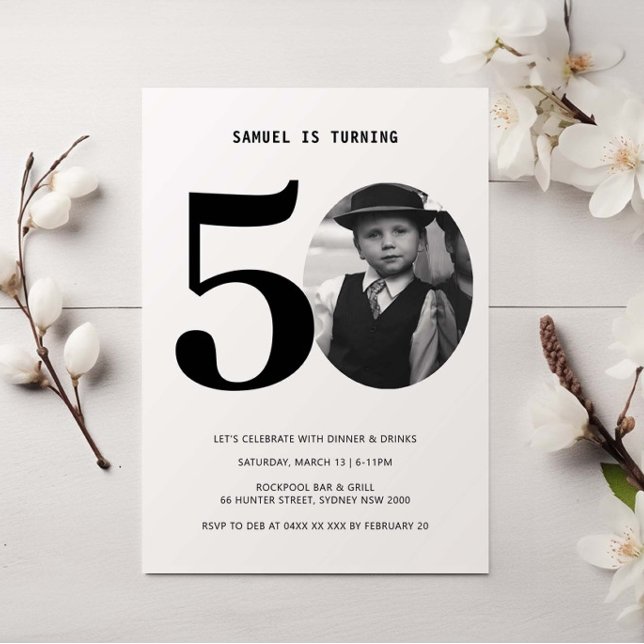 Invitación fotográfica de cumpleaños número 50 de  (Subido por el creador)