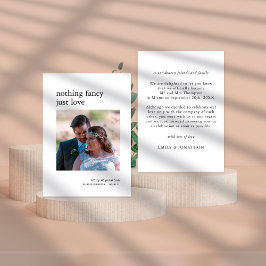 Invitación fotográfica de Elopement minimalista