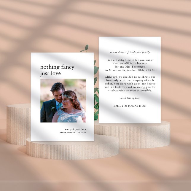 Invitación fotográfica de Elopement minimalista (Subido por el creador)