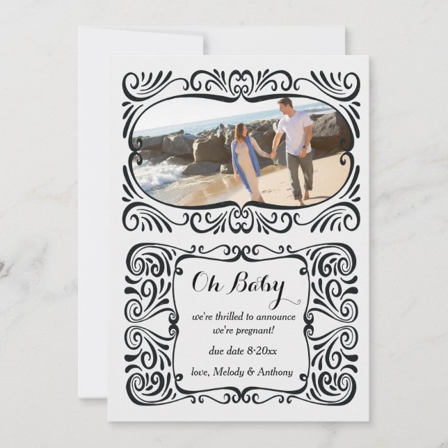 Invitación fotográfica de embarazo (Anverso)