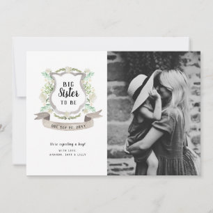 Invitación fotográfica de embarazo floral de una h