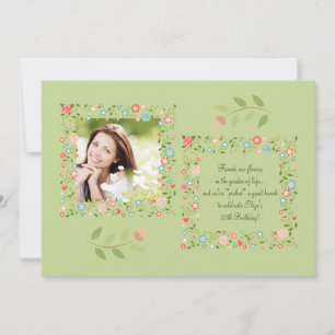 Invitación fotográfica de flores de jardín