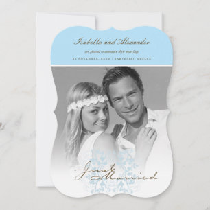 Invitación fotográfica de flourish, recién casada