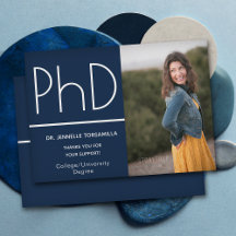 Invitación fotográfica de grado doctorado Blue Whi