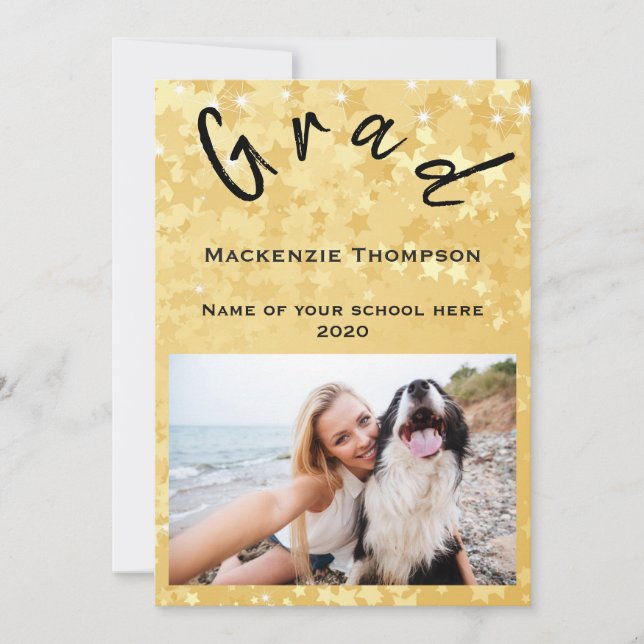 Invitación fotográfica de graduación contemporánea (Anverso)