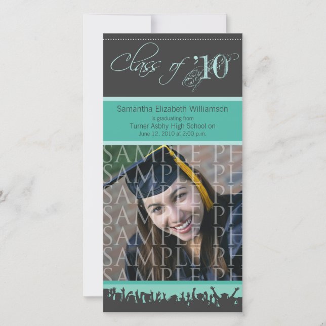 Invitación fotográfica de graduación de Cap & Gown (Anverso)