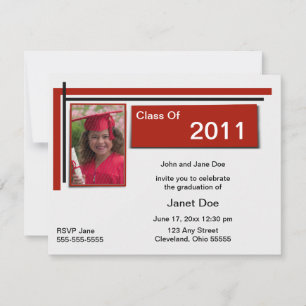 Invitación fotográfica de graduación de Crimson