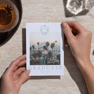 Invitación fotográfica de graduación de Gingham Pr