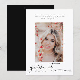 Invitación fotográfica de graduación de instantáne