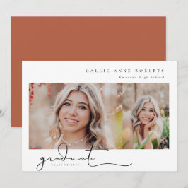 Invitación fotográfica de graduación de instantáne