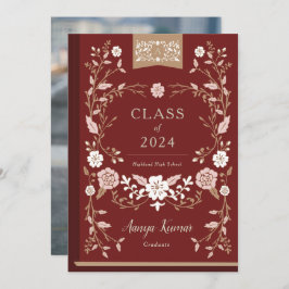 Invitación fotográfica de graduación de libros de 