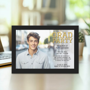 Invitación fotográfica de graduación de Mod - Oro 