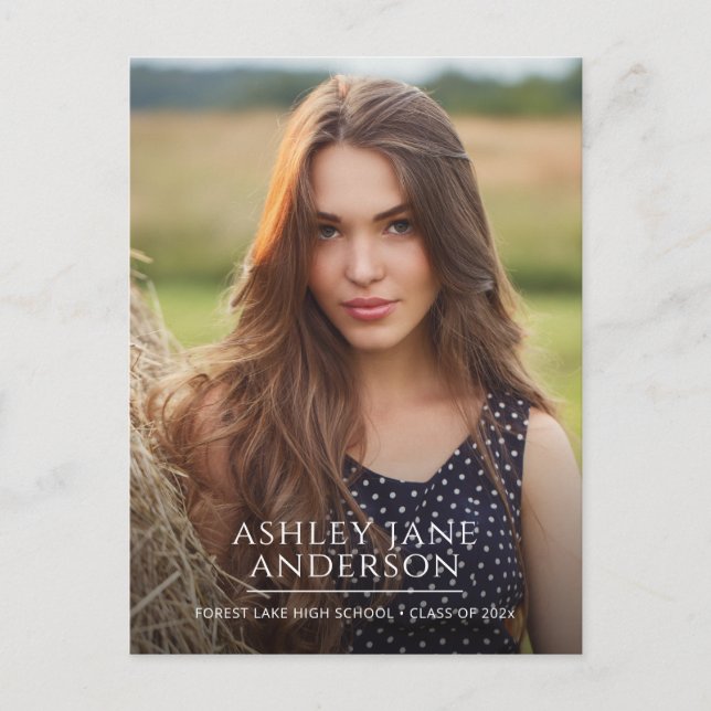 Invitación fotográfica de graduación de moda (Anverso)