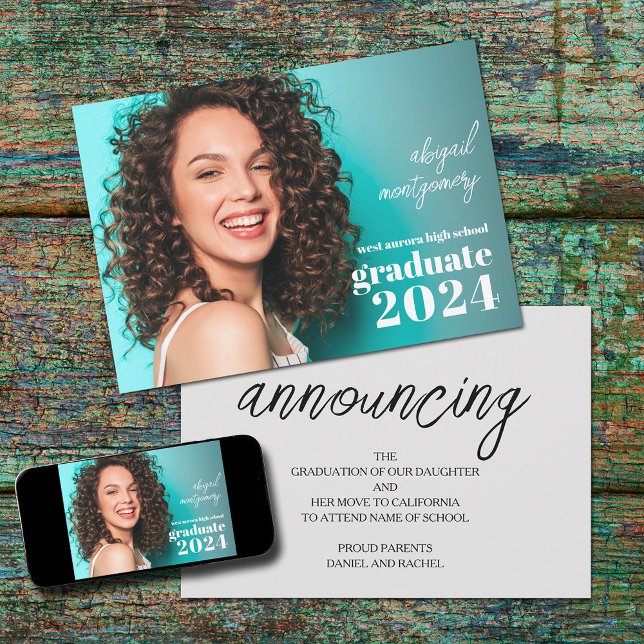 Invitación fotográfica de graduación de moda (Photo graduation announcements)