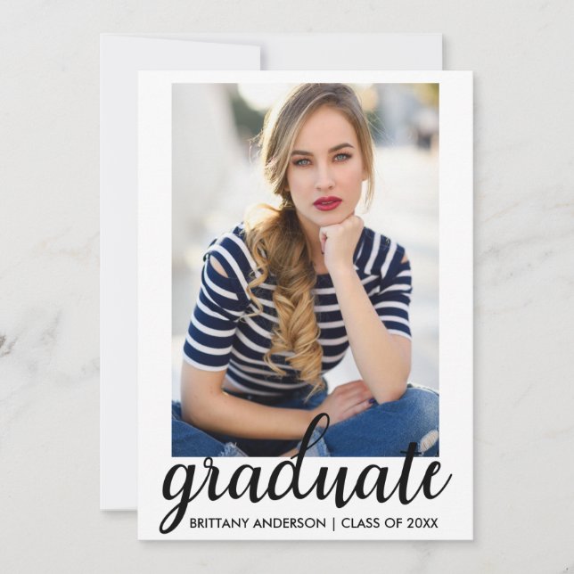 Invitación fotográfica de graduación de moda de mo (Anverso)