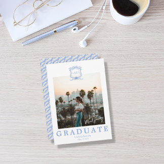 Invitación fotográfica de graduación de monograma