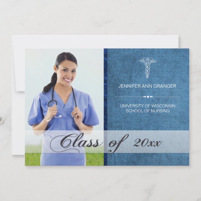 Invitación fotográfica de graduación médica de ate (Anverso)