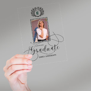 Invitación fotográfica de graduación Monograma 202