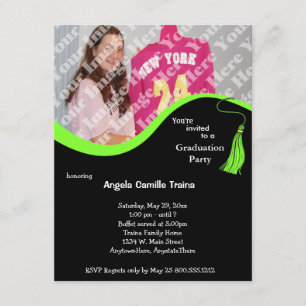 Invitación fotográfica de graduación verde