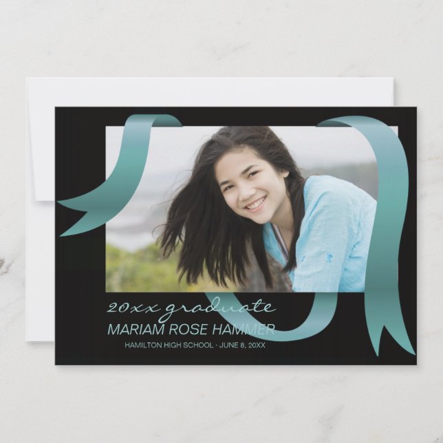 Invitación fotográfica de graduado brillante (Anverso)