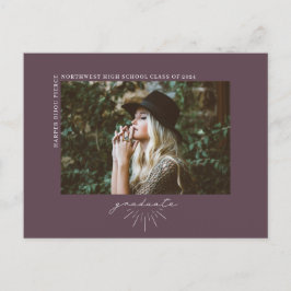 Invitación fotográfica de graduado morado de Line 