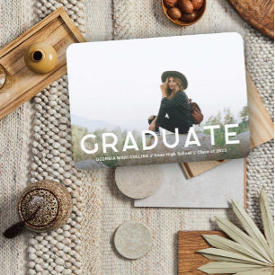 Invitación fotográfica de graduados claramente est