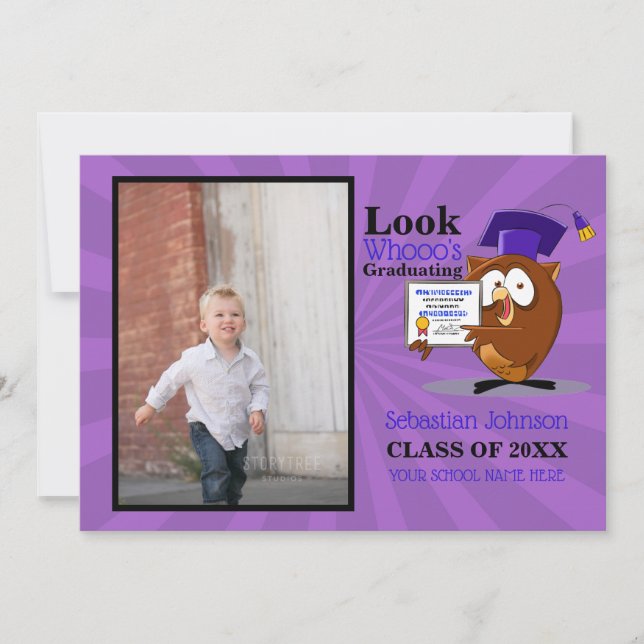 Invitación fotográfica de guardería preescolar (Anverso)
