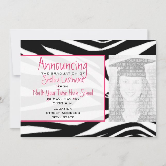 Invitación fotográfica de impresión y graduación r (Anverso)