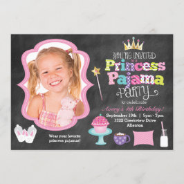 Invitación fotográfica de la princesa de Chalkboar
