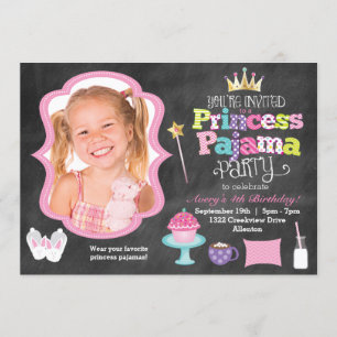 Invitación fotográfica de la princesa de Chalkboar