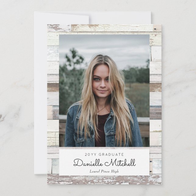 Invitación fotográfica de madera con problemas (Anverso)