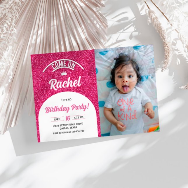 Invitación fotográfica de muñecas rosadas caliente (Subido por el creador)