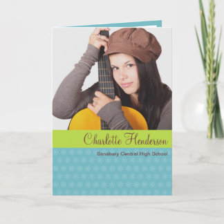 Invitación fotográfica de personalizado verde azul