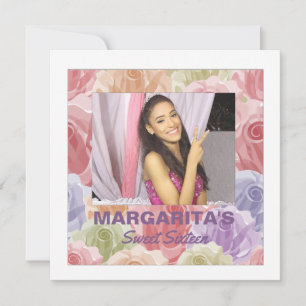 Invitación fotográfica de Rosas Pastel