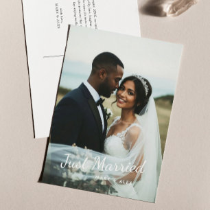 Invitación fotográfica de un Boda recién casado mo