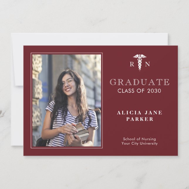 invitación fotográfica del año de graduación de la (Anverso)