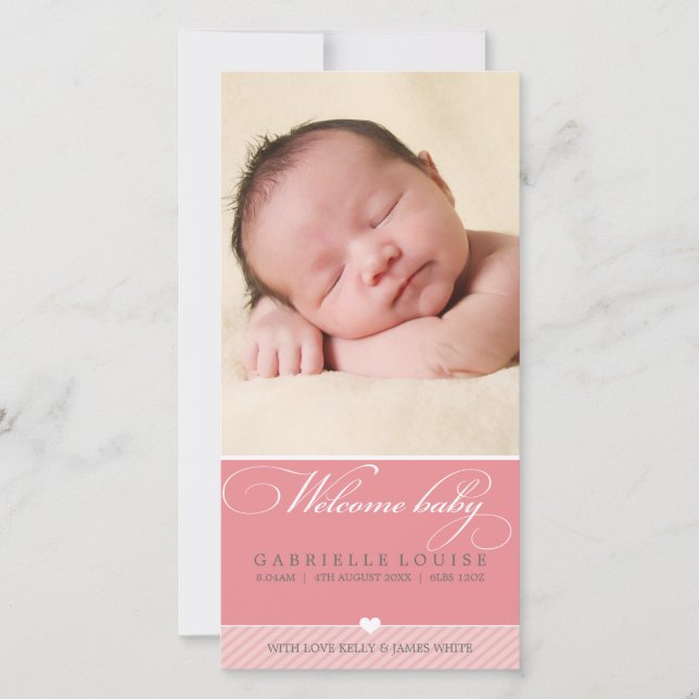 Invitación FOTOGRÁFICA DEL BEBÉ :: encantador tipo (Anverso)