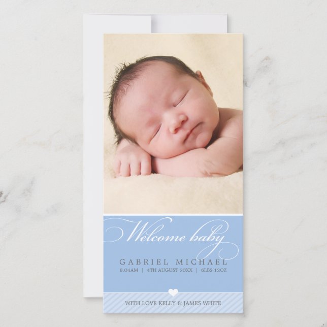 Invitación FOTOGRÁFICA DEL BEBÉ: encantadora tipo  (Anverso)