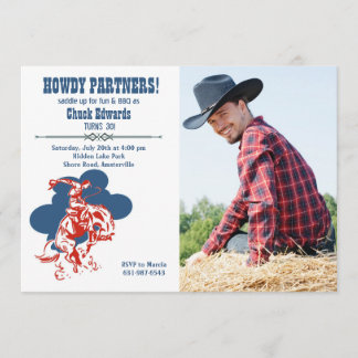 Invitación fotográfica moderna de Cowboy