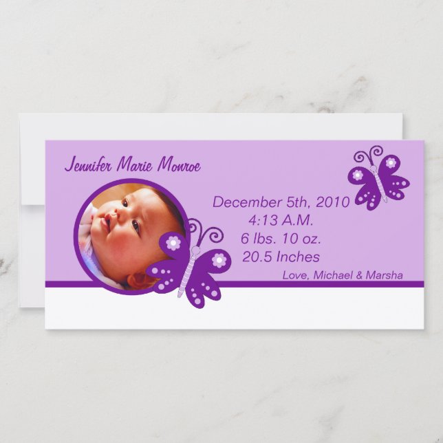 Invitación fotográfica Morple Spring Time Butterfl (Anverso)