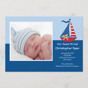 Invitación fotográfica "niño bebé" de SAILBOAT