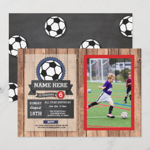 Invitación Fotógrafo deportivo Fútbol Estrella cumpleaños
