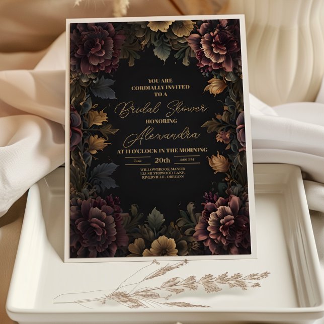 Invitación Fotograma floral gótico victoriano Ducha de novia (Subido por el creador)